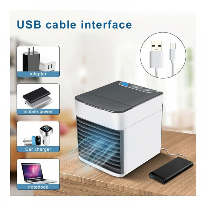 Portable Mini USB Air Cooler with 7 Colors LED lights for Office/Home