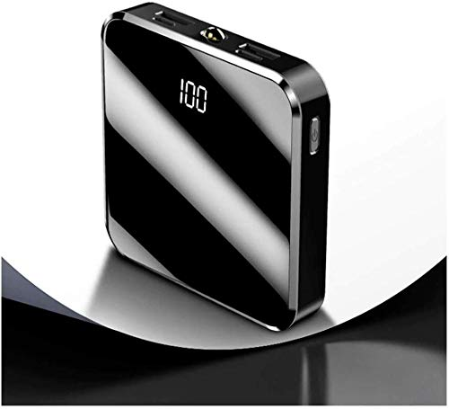 10000mAh Portable Mini Power Bank Mirror Screen LED Display Powerban